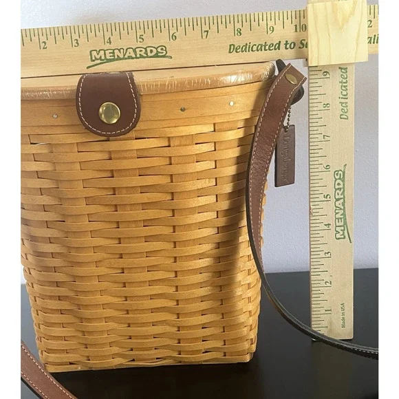 Longaberger 2000 Saddlebrook Country Estate Purse Maple Leather Strap Y2K VTG - Picture 12 of 14